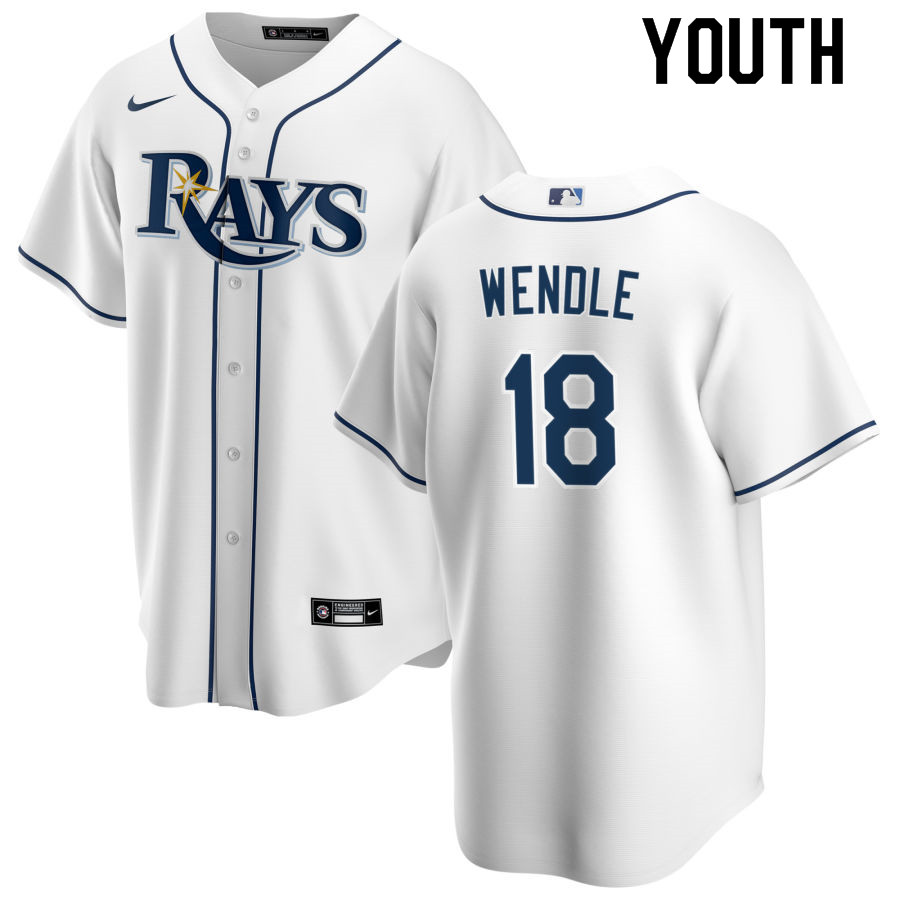Nike Youth #18 Joey Wendle Tampa Bay Rays Baseball Jerseys Sale-White